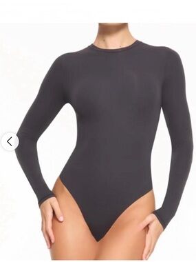 SKIMS Long Sleeve Crewneck Bodysuit - ONYX